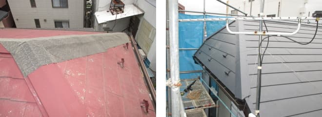 横浜市神奈川区の屋根修理、屋根葺き替え例